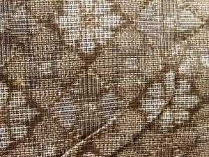 アンティーク　花菱模様織り出し本場村山泥大島紬着物